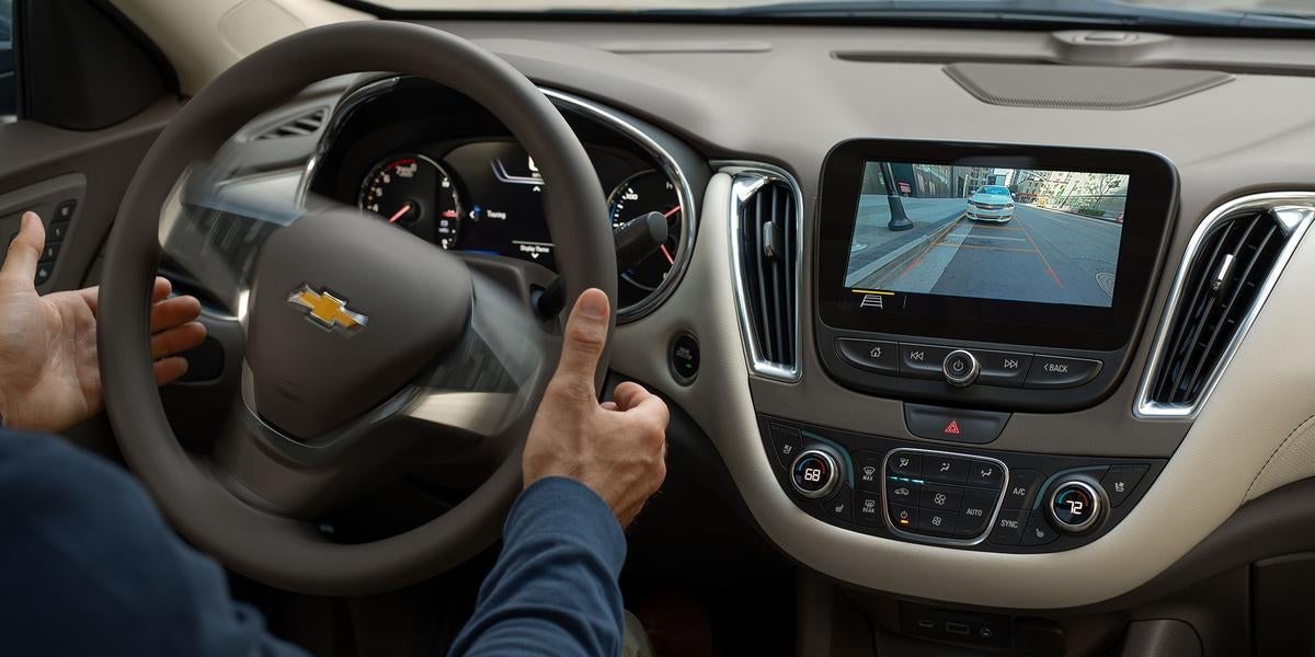 Interior of Chevrolet car is displayed.