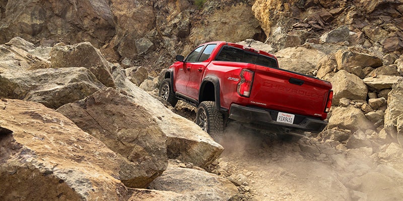 Chevrolet Colorado is driven on hills.